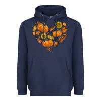 Navy Fall Heart Heavyweight Hoodie - texasbilliewilder