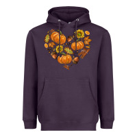 Plum Fall Heart Heavyweight Hoodie - texasbilliewilder