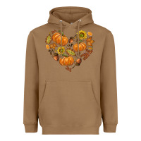 Toasted Coconut Fall Heart Heavyweight Hoodie - texasbilliewilder