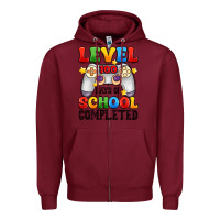 Burgundy level 100 days of school completed Zipper Hoodie - Artiststas