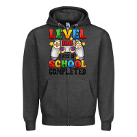 Charcoal Heather level 100 days of school completed Zipper Hoodie - Artiststas