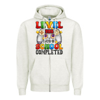Oatmeal Heather level 100 days of school completed Zipper Hoodie - Artiststas