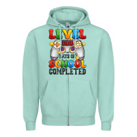 Seafoam level 100 days of school completed Zipper Hoodie - Artiststas