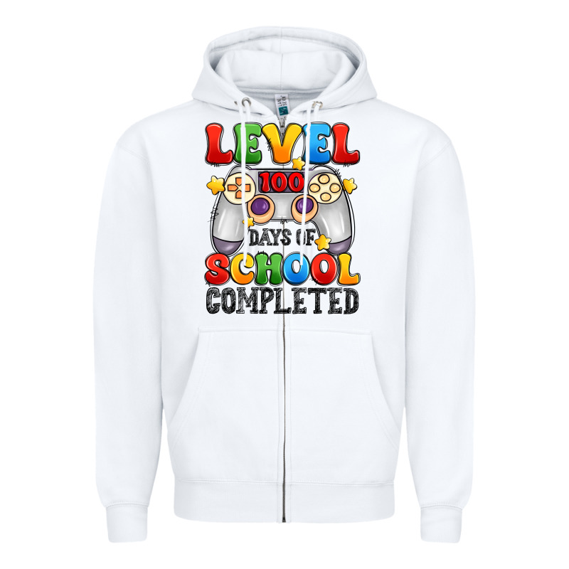 Level 100 Days Of School Completed Zipper Hoodie by Artiststas | Teevron