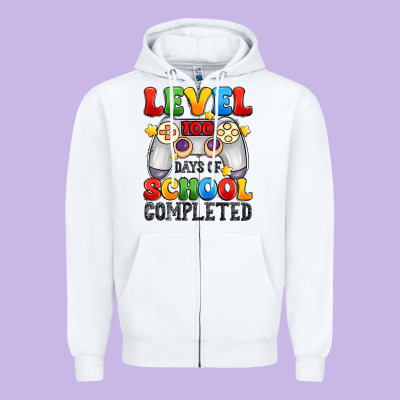 Level 100 Days Of School Completed Zipper Hoodie Designed By Artiststas
