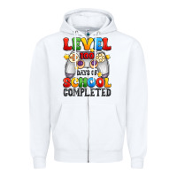 White level 100 days of school completed Zipper Hoodie - Artiststas