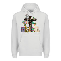 Dove Grey He is risen Easter Day Premium Hoodie - HowdyJamesFarm