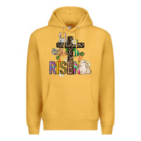 Mustard He is risen Easter Day Premium Hoodie - HowdyJamesFarm