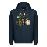 Navy He is risen Easter Day Premium Hoodie - HowdyJamesFarm