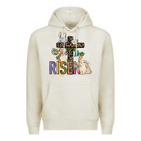 Oatmeal Heather He is risen Easter Day Premium Hoodie - HowdyJamesFarm