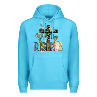 Ocean Blue He is risen Easter Day Premium Hoodie - HowdyJamesFarm