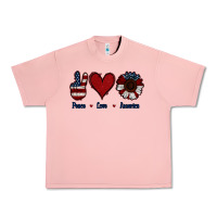 Salmon Peace Love America Urban Heavy Tee - Jasminsmagicworld