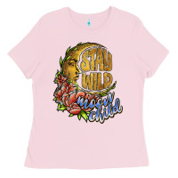 Bubblegum Pink stay wild moon child Ladies Tee - JahusDesignShop