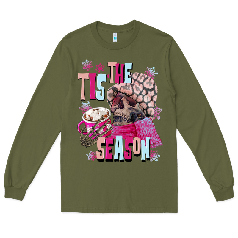 Tis The Season Winter Skull Long Sleeve Tee by NancyCooperArtShop | Teevron
