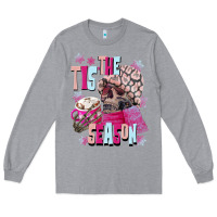 Heather Grey tis the season winter skull Long Sleeve Tee - NancyCooperArtShop