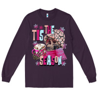 Plum tis the season winter skull Long Sleeve Tee - NancyCooperArtShop