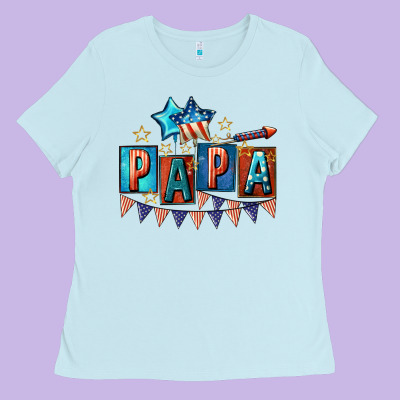 American Papa 4th Of July Ladies Tee Designed By Cowgirlartshop