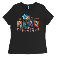 Black American Papa 4th of july Ladies Tee - CowGirlArtShop