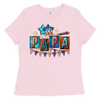 Bubblegum Pink American Papa 4th of july Ladies Tee - CowGirlArtShop
