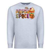 Heather Grey my blood type is pumpkin spice Premium Sweatshirt - NancyCooperArtShop