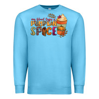 Ocean Blue my blood type is pumpkin spice Premium Sweatshirt - NancyCooperArtShop