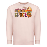 Pale Pink my blood type is pumpkin spice Premium Sweatshirt - NancyCooperArtShop