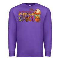 Purple my blood type is pumpkin spice Premium Sweatshirt - NancyCooperArtShop