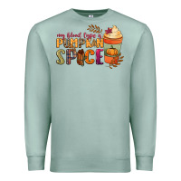 Seafoam my blood type is pumpkin spice Premium Sweatshirt - NancyCooperArtShop