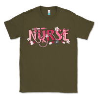 Army Green nurse breast cancer awareness Classic Tee - MaliasSmallBusiness