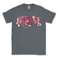 Charcoal Heather nurse breast cancer awareness Classic Tee - MaliasSmallBusiness
