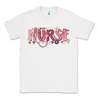 White nurse breast cancer awareness Classic Tee - MaliasSmallBusiness