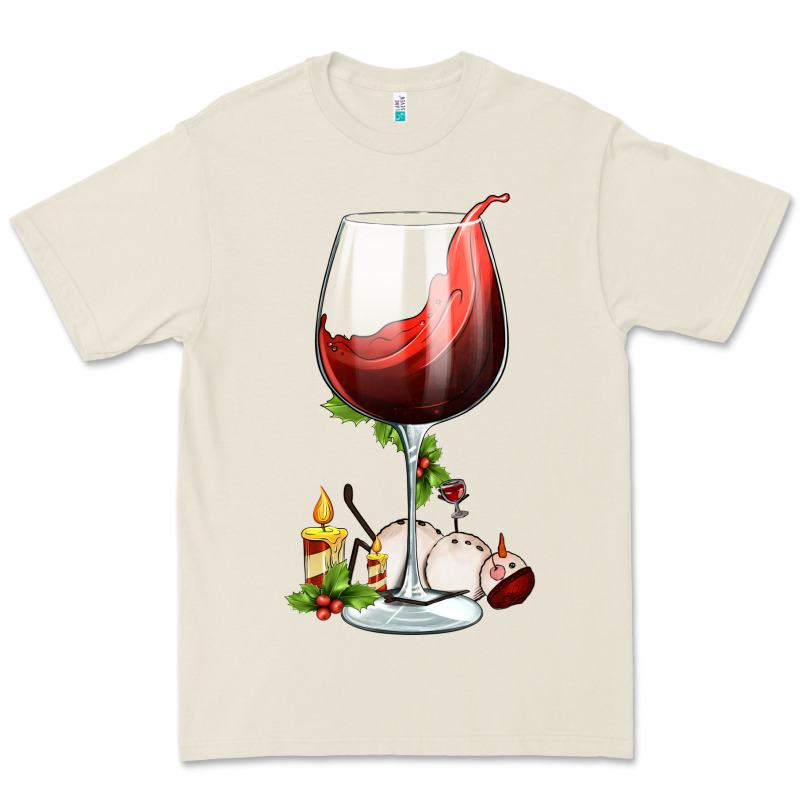 Christmas Wine Glass Premium Tee by FaDigitalArtStudio | Teevron