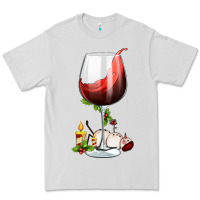 Dove Grey christmas wine glass Premium Tee - FaDigitalArtStudio