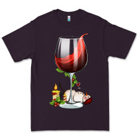 Plum christmas wine glass Premium Tee - FaDigitalArtStudio