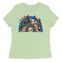 Matcha American rainbow 4th of july Ladies Tee - CowGirlArtShop