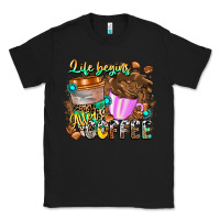 Black Life Begins After Coffee Classic Tee - CowhideDigitalArt