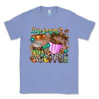 Colony Blue Life Begins After Coffee Classic Tee - CowhideDigitalArt