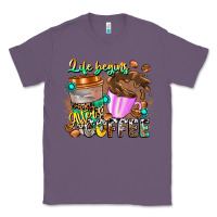 Lavender Life Begins After Coffee Classic Tee - CowhideDigitalArt