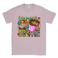 Lilac Life Begins After Coffee Classic Tee - CowhideDigitalArt