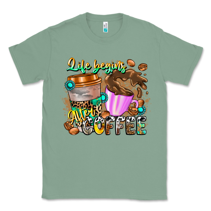 Life Begins After Coffee Classic Tee by CowhideDigitalArt | Teevron