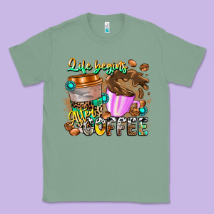 Life Begins After Coffee Classic Tee Designed By Cowhidedigitalart