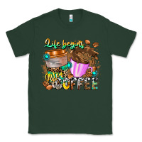 Sports Green Life Begins After Coffee Classic Tee - CowhideDigitalArt