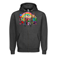 Charcoal Heather childcare life Zipper Hoodie - Artiststas