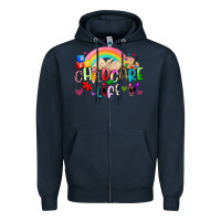 Navy childcare life Zipper Hoodie - Artiststas