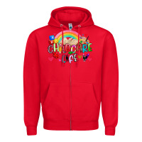Red childcare life Zipper Hoodie - Artiststas
