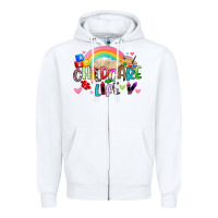 White childcare life Zipper Hoodie - Artiststas
