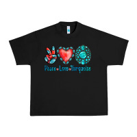 Black Peace Love Turquoise Urban Heavy Tee - Jasminsmagicworld
