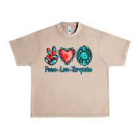 French Oak Peace Love Turquoise Urban Heavy Tee - Jasminsmagicworld