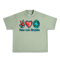 Oil Green Peace Love Turquoise Urban Heavy Tee - Jasminsmagicworld