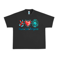 Pigment Black Peace Love Turquoise Urban Heavy Tee - Jasminsmagicworld